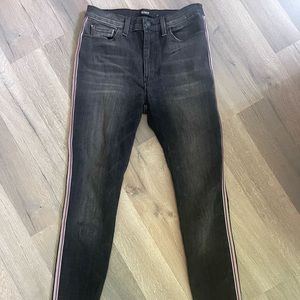 EUC Hudson Black Jeans with Colorful Strips Size 27